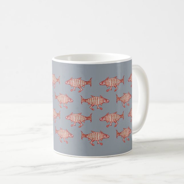 Medieval Walking Fish Coffee Mugg (Framsida höger)