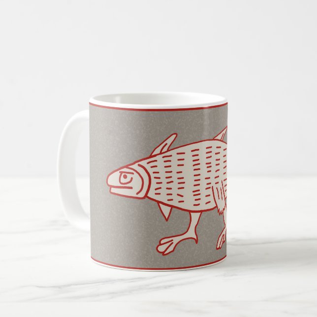 Medieval Walking Fish Coffee Mugg (Framsida vänster)