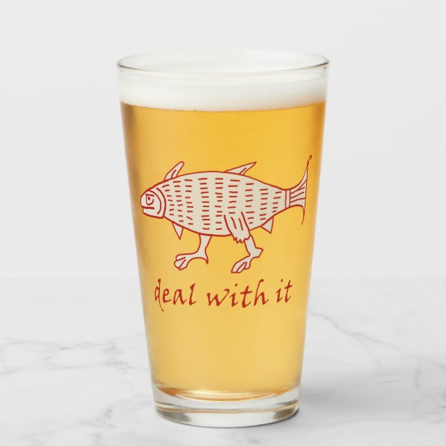 Medieval Walking Fish Glass Tumbler Glaskopp (Framsida fylld)