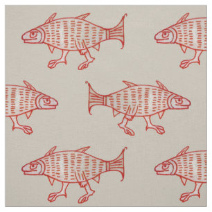 Medieval Walking Fish på parker Tyg