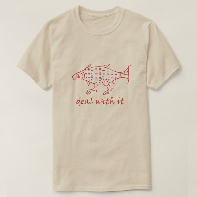Medieval Walking Fish T Shirt (Design framsida)