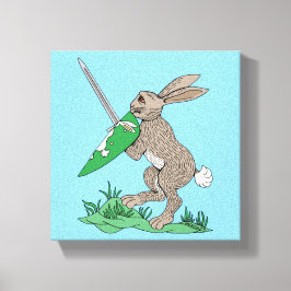Medieval Warrior Rabbit Canvastryck