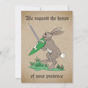 Medieval Warrior Rabbit Inbjudningar