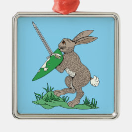 Medieval Warrior Rabbit Julgransprydnad Metall