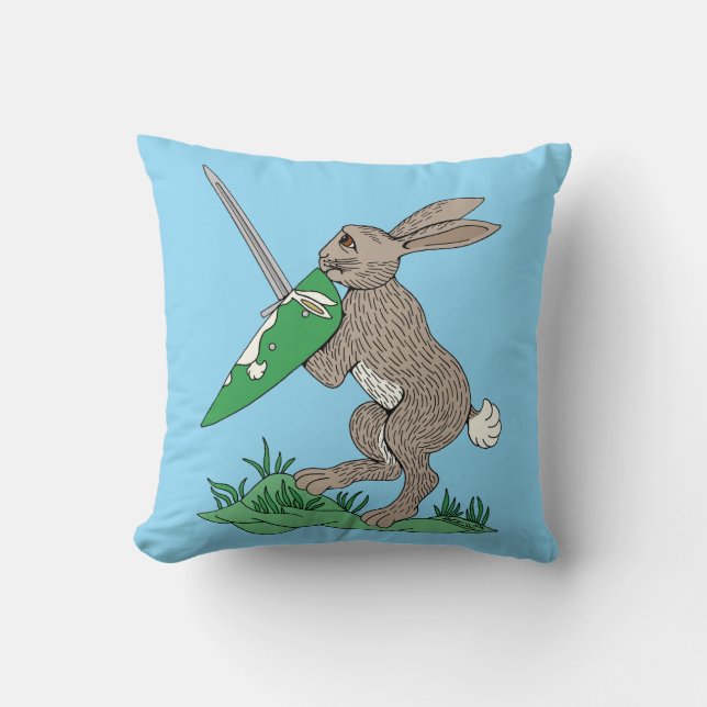 Medieval Warrior Rabbit Kudde (Framsida)