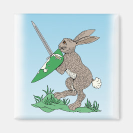 Medieval Warrior Rabbit Magnet