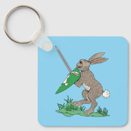 Medieval Warrior Rabbit Nyckelring