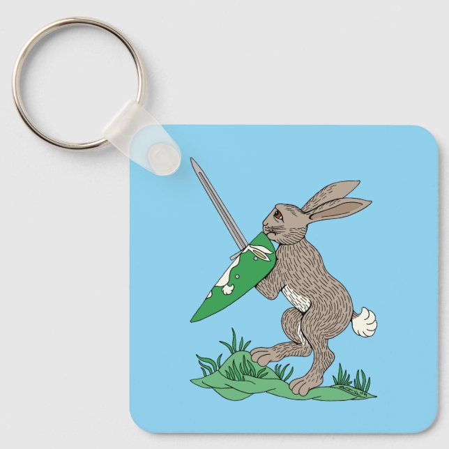 Medieval Warrior Rabbit Nyckelring (Framsida)