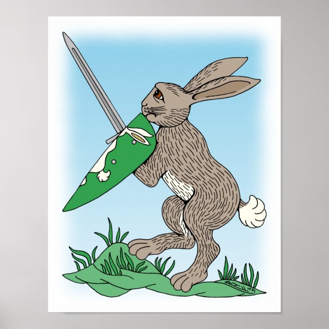 Medieval Warrior Rabbit Poster (Framsidan)