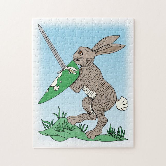 Medieval Warrior Rabbit Pussel (Vertikal)
