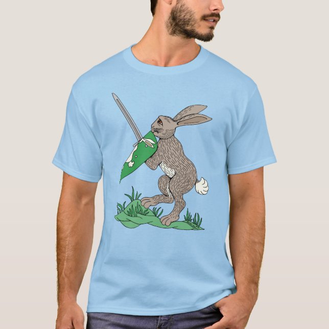 Medieval Warrior Rabbit T Shirt (Framsida)