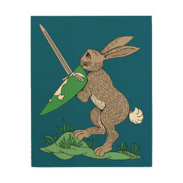 Medieval Warrior Rabbit Trätavla