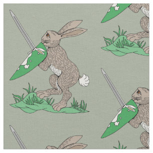 Medieval Warrior Rabbit Tyg