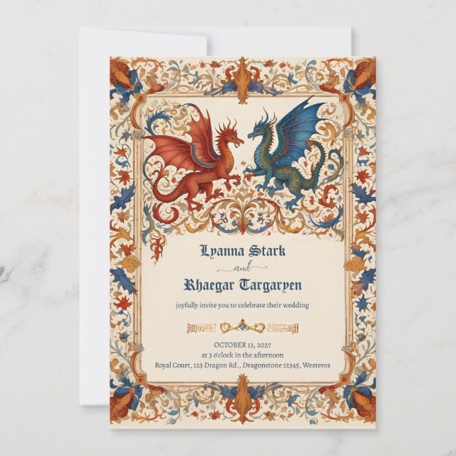 Medieval Wedding Invitation, Ancient Manuscript Inbjudningar (Framsida)