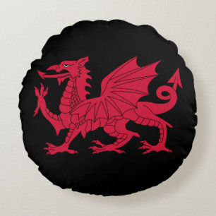 Medieval Welsh Dragon Rund Kudde