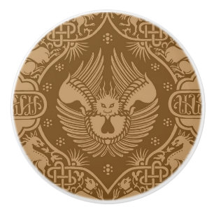 Medieval Winged Lejon Knopp