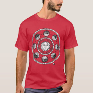 Medieval Woodblock Astronomy Sol och Planets T Shirt