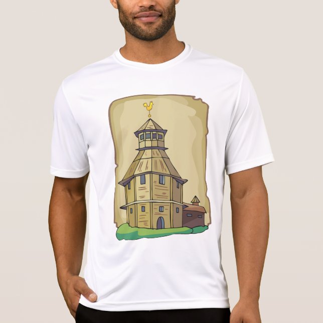 Medieval Wooden Watchtower and Fortress T Shirt (Framsida)