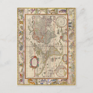 Medieval World Map (av Willem Blaeu) Vykort