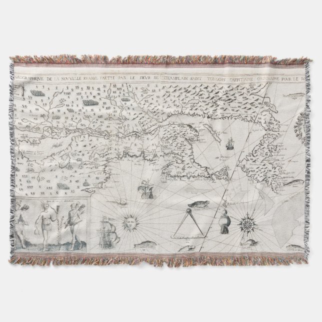 Medieval World map Quebec Nouvelle-Frankrike Ameri Mysfilt (Framsidan)