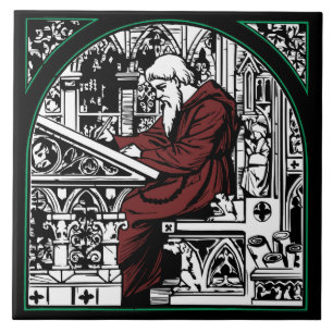 Medieval Write Desk och Munk Kakelplatta