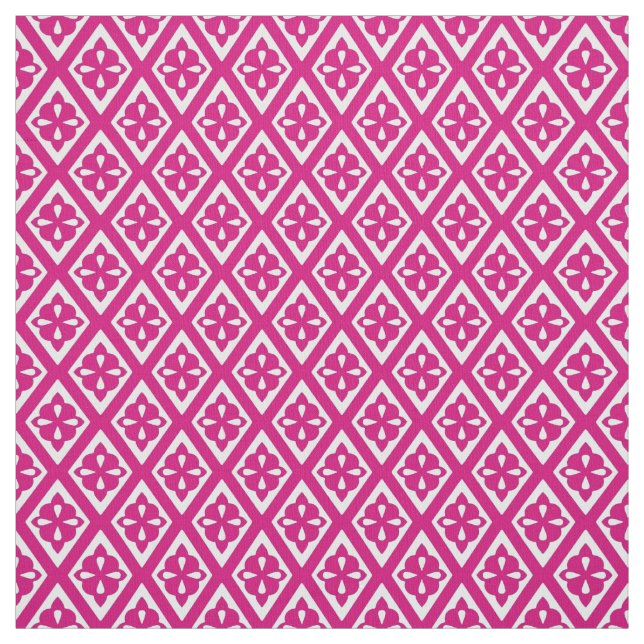 Medievala diamanter - fuchsisk rosa och vit tyg (Provkarta)