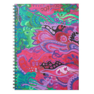 Medilludesign inre trädgårds- violetgrönt anteckningsbok