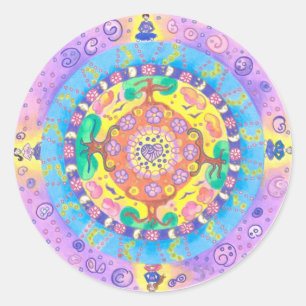 Medilludesign - Mandala Meditation Runt Klistermärke