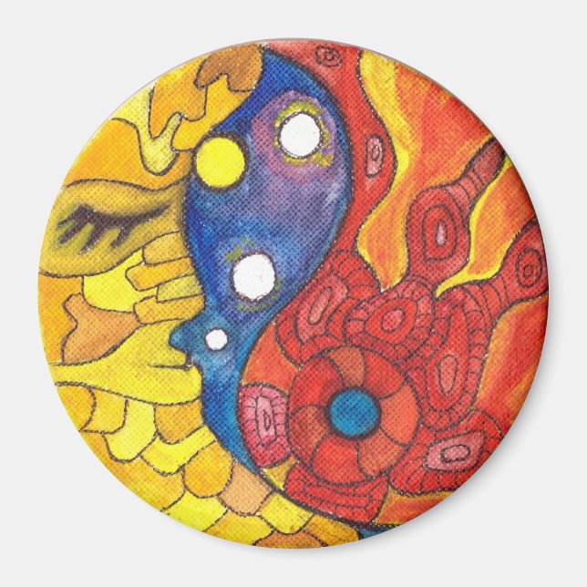 Medilludesign Måne Sol Magnet (Framsidan)