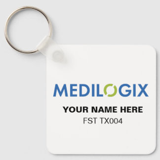 MEDILOGIX Nyckelring fyrkant Lägg till text