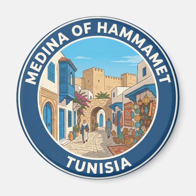 Medina i Hammamet Tunisien Magnet (Framsidan)