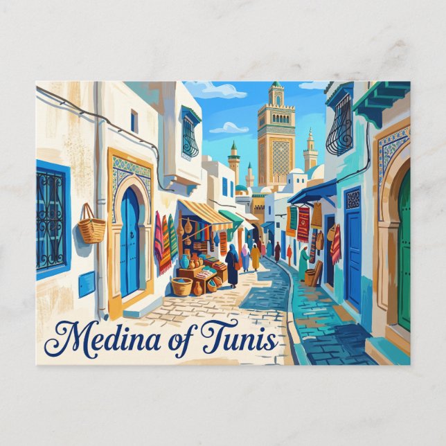 Medina i Tunis Tunisien Vykort (Framsida)
