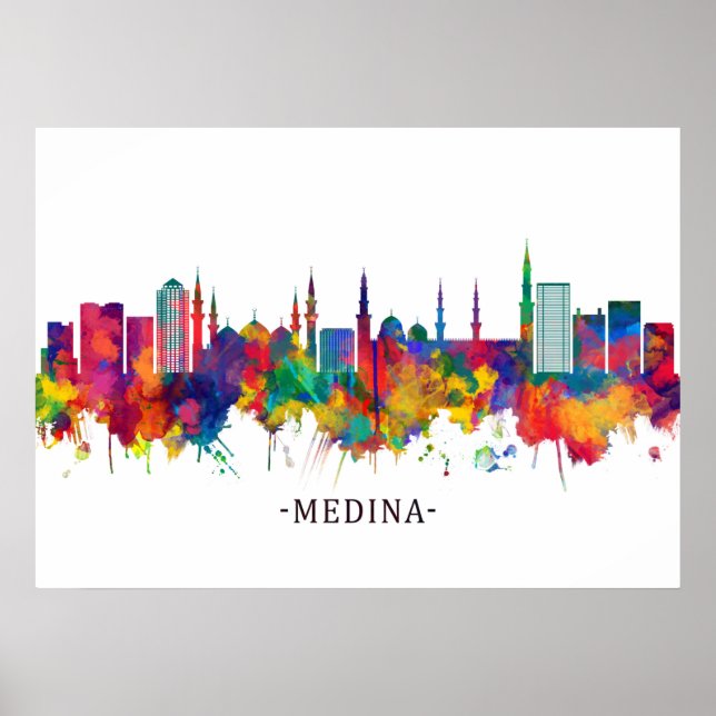 Medina Saudiarabien Skyline Poster (Framsidan)