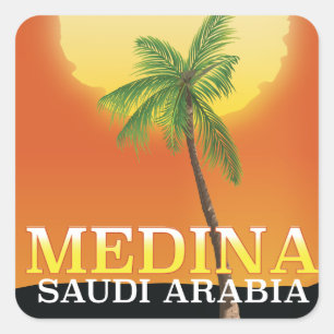Medina Saudiarabien Travel-affisch Fyrkantigt Klistermärke