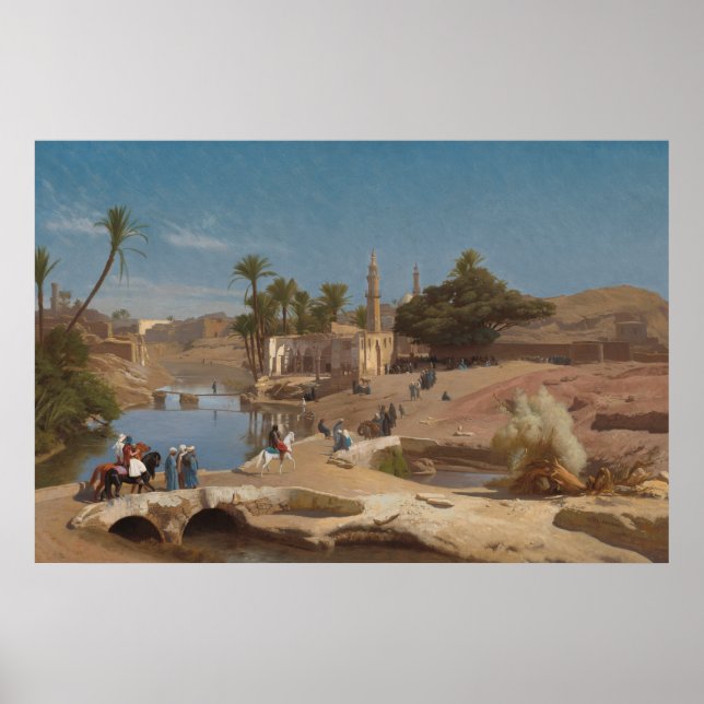 Medinet El-Fayoums syn av Jean-Léon Gérôme Poster (Framsidan)