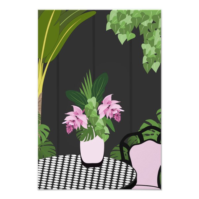 Medinilla Bord Centerbit Garden Courtyard Fototryck (Framsidan)