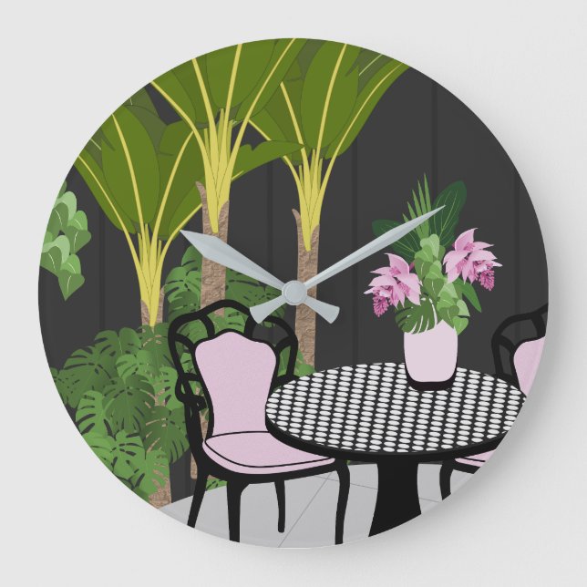 Medinilla Garden Courtyard Stor Klocka (Framsida)