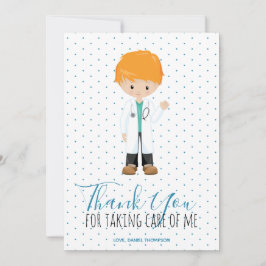 Medisk hane doktor Blue Typography Polka Dot Tack Kort