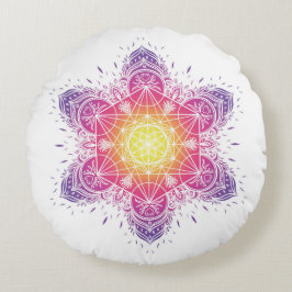 Meditakudde | mandala | metatron rund kudde