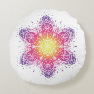 Meditakudde mandala metatron rund kudde