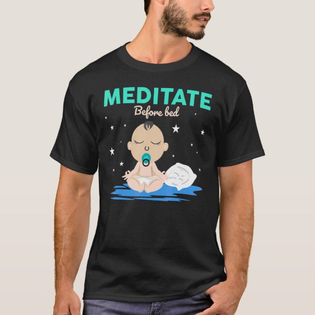 Meditat före sänggåendet Yoga Pose Meditation Yoga T Shirt (Framsida)
