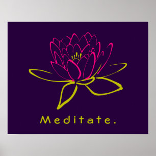 Meditat. Lotus Flower Poster