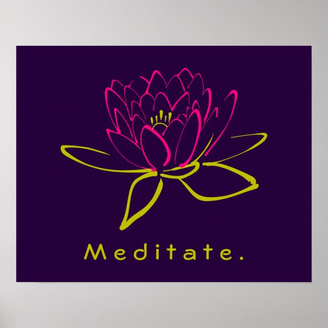 Meditat. Lotus Flower Poster (Framsidan)