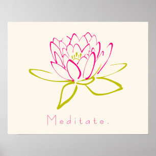 Meditat. Lotus Flower Poster