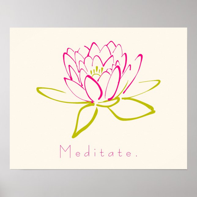 Meditat. Lotus Flower Poster (Framsidan)