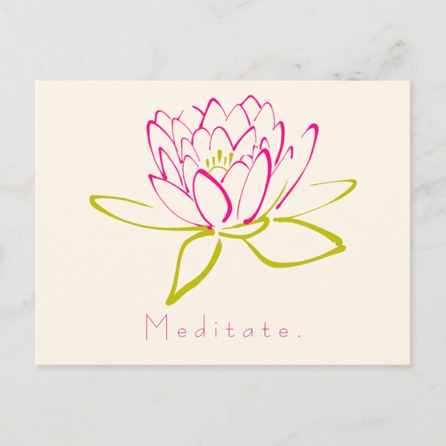 Meditat. Lotus Flower Vykort (Framsida)