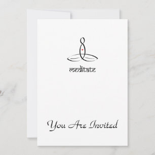 Meditate - Black Sanskrit stil Inbjudningar