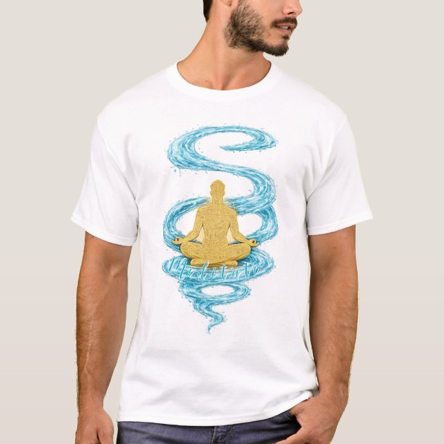 Meditate Ocean Sand Mindfulness T Shirt (Framsida)
