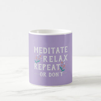 Meditate Slate Repeat Motivational Mugg - Lavender