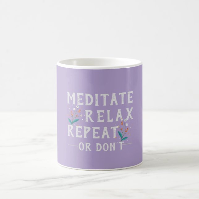 Meditate Slate Repeat Motivational Mugg - Lavender (Center)